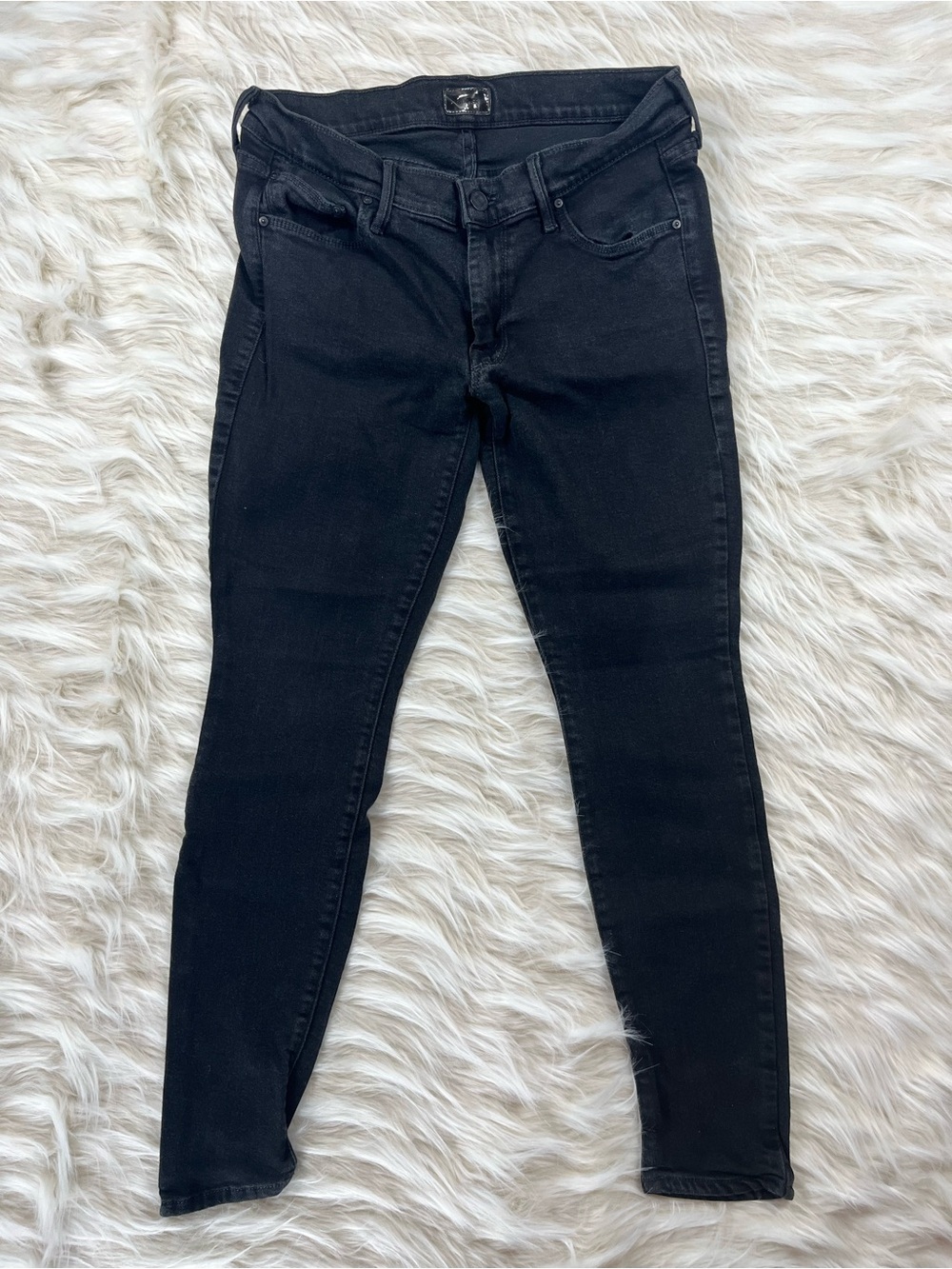 Mother The Looker Jeans Women's 30x25 Low Rise Slim Fit Black